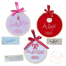 Load image into Gallery viewer, Custom Handwritten Embroidered Christmas Ornament – Personalized Keepsake