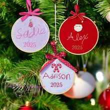 Load image into Gallery viewer, Custom Handwritten Embroidered Christmas Ornament – Personalized Keepsake