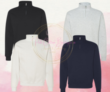 Load image into Gallery viewer, Monogram Circle Scalloped Quarter Zip Sweatshirt