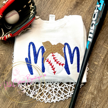 Load image into Gallery viewer, Baseball Mom Embroidered Shirt