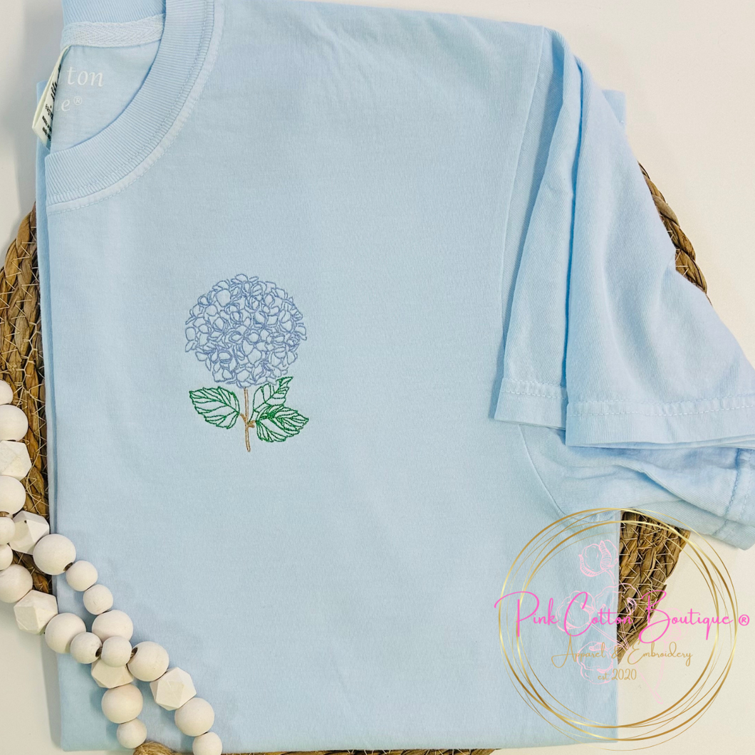 Embroidered Hydrangea Shirt