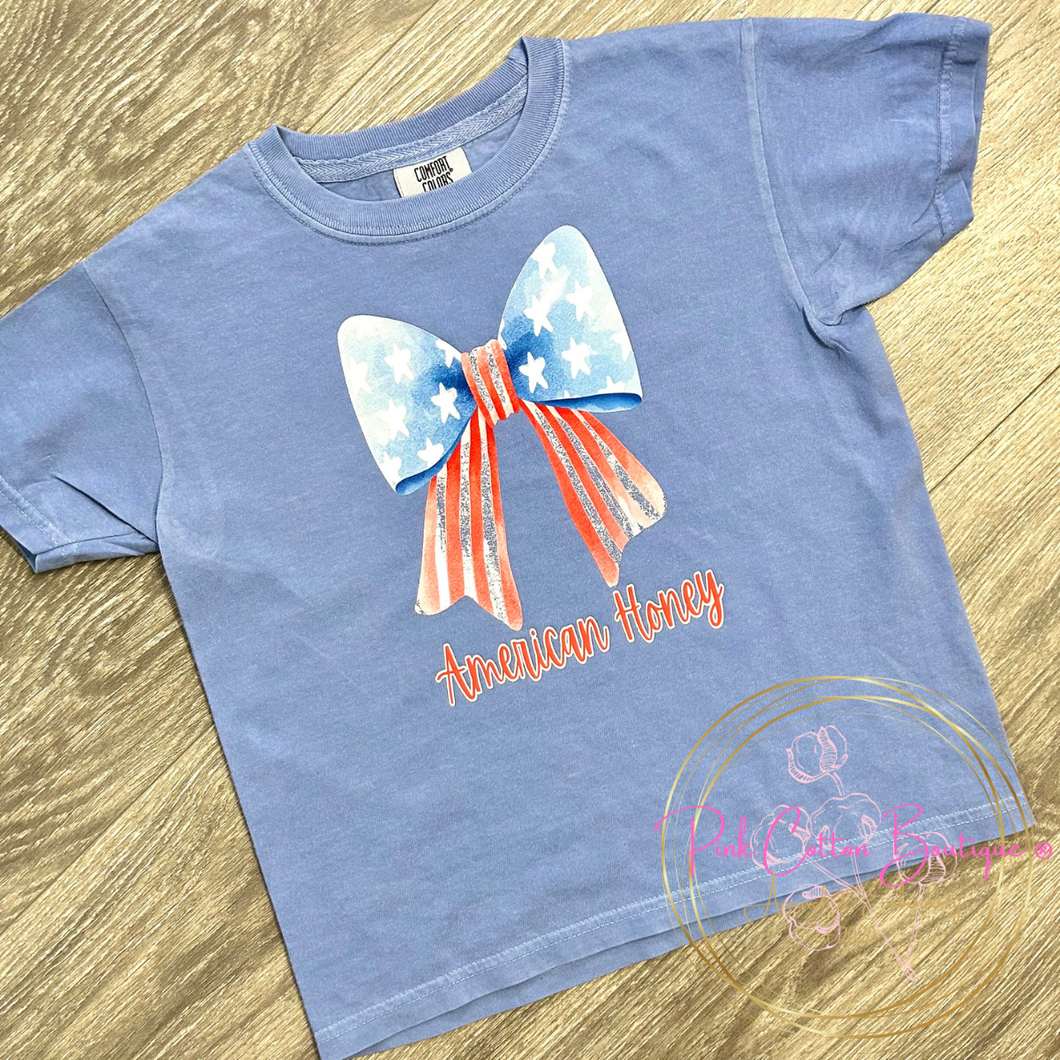 American Honey Flag Bow Shirt
