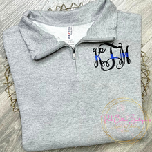 Load image into Gallery viewer, Thin Line Monogram Quarter Zip
