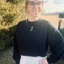 Load image into Gallery viewer, Single Initial Tone on Tone Embroidered Sweatshirt

