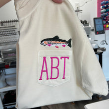 Load image into Gallery viewer, Trout Pocket T-Shirt with Custom Initials
