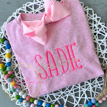 Load image into Gallery viewer, Girls Pink Two Name Sweatshirt
