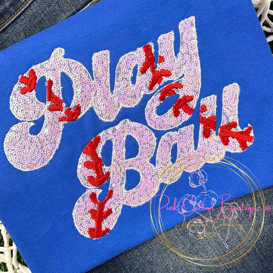 Play Ball Sequin Embroidered Shirt