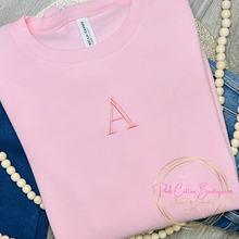 Load image into Gallery viewer, Single Initial Tone on Tone Embroidered Sweatshirt
